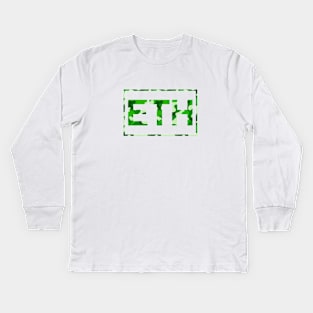 Ethereum Green Camo Kids Long Sleeve T-Shirt